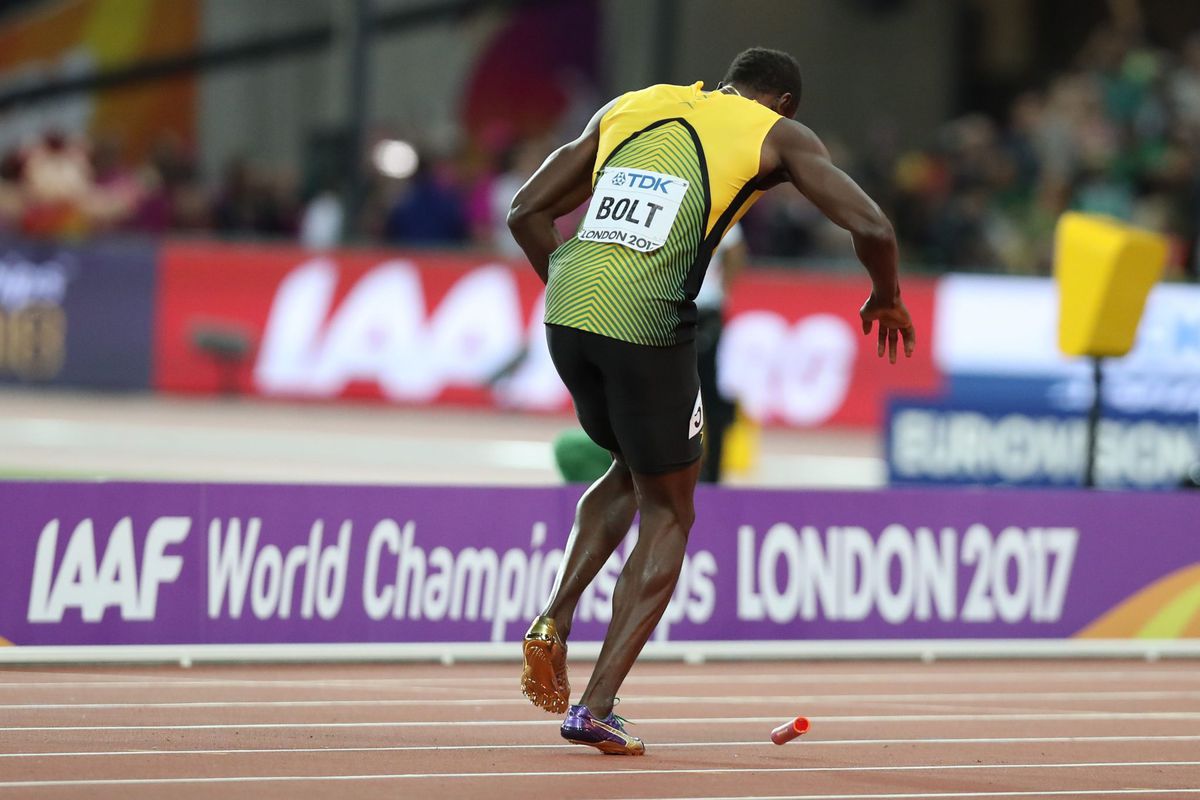 Kramp was de boosdoener in de laatste race van Usain Bolt