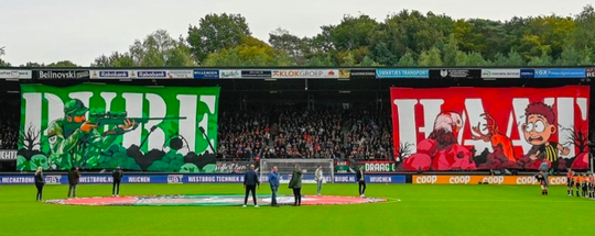 📸 | Aanklager start onderzoek naar 'pure haat'-spandoek van NEC in de Gelderse Derby