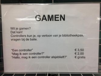 Bibliotheek eist boete als je niet netjes om een controller vraagt