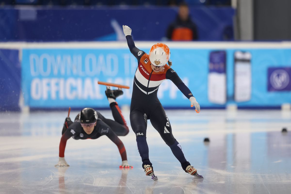 Shorttrackster Yara van Kerkhof wint 1e individuele goud in haar carrière