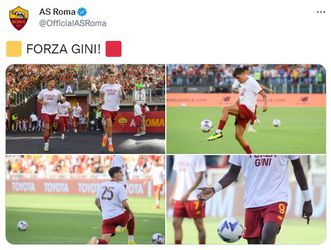 📸 | AS Roma-spelers betreden veld met 'Forza Gini-shirts'