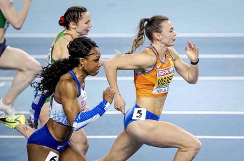 Nadine Visser wint 60 meter horden op EK met Nederlands record