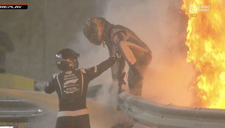 🎥 | Nieuwe beelden in slomo: Romain Grosjean ontsnapt hier aan de hel