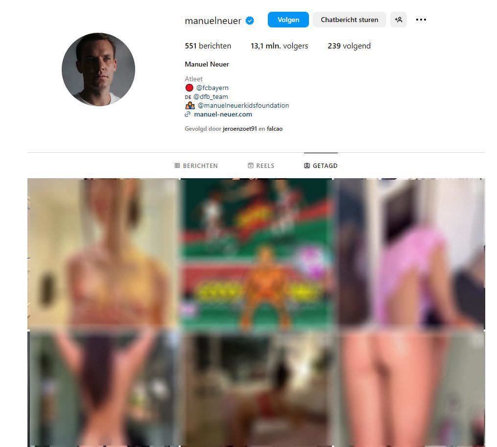 Bayern-spelers massaal getagd op Instagram: feed loopt vol porno en spam