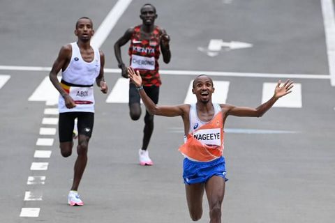Abdi Nageeye loopt marathon van New York