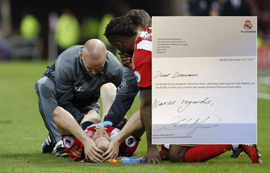 Real steunt geblesseerde Sunderland-aanvaller met persoonlijke brief (foto)