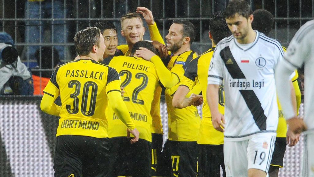 Doelpuntenrecord bij Borussia Dortmund tegen Legia Warschau