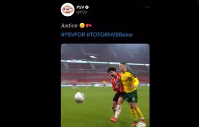 📸 | Justice? PSV plaatst opmerkelijke tweet na bodycheck Ramalho die gebroken elleboog oplevert