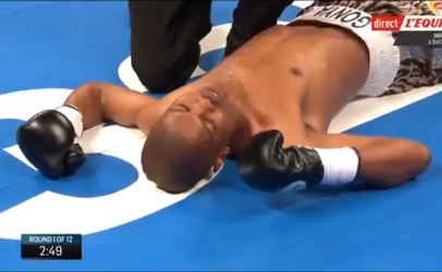Binnen 6 seconden wereldkampioen boksen na keiharde K.O. (video)