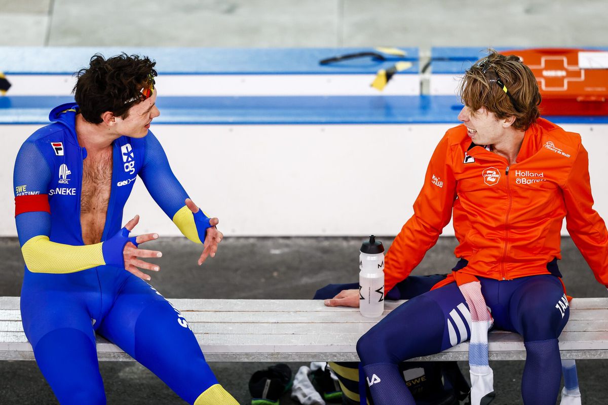 Arme Jorrit Bergsma: loot tegen schaatsbeul Nils van der Poel bij wereldbekerfinale