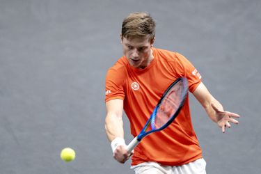Tim van Rijthoven na 1 ronde klaar bij ABN Amro Open in Rotterdam