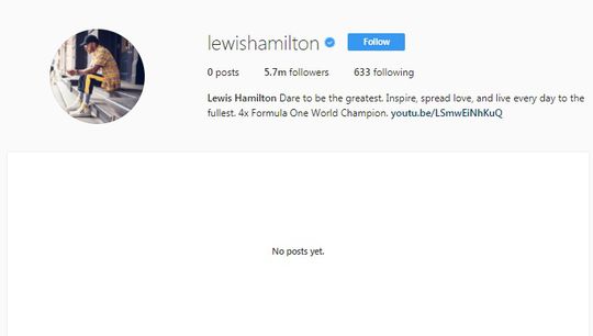 Lewis Hamilton leegt Instagram: 'Ik wilde niemand beledigen of aanvallen'