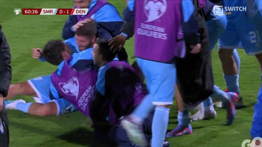 🎥😍 | GOAAAAL! Een absoluut GEKKENHUIS in San Marino na goal tegen Denemarken