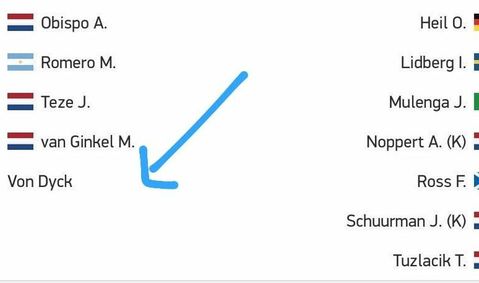 HAHA! Voetbal-app neemt Virgil-grap serieus en zet 'Von Dyck' bij wissels PSV