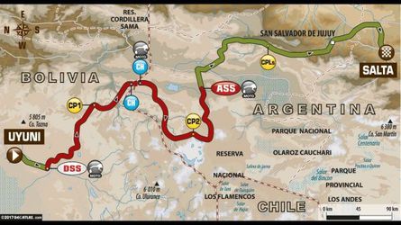 Dakar Rally, etappe 8: Van den Brink wint, De Rooy verliest leiding aan Sotnikov