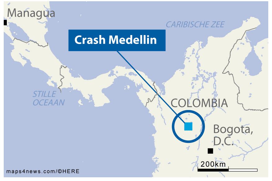 Zeker 5 overlevenden vliegtuigcrash in Colombia
