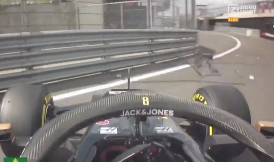 Crash! Grosjean rijdt voorvleugel aan diggelen in 1e vrije training (video)