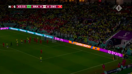 Zet die knop om: plotse lichtuitval tijdens WK-duel tussen Brazilië en Zwitserland