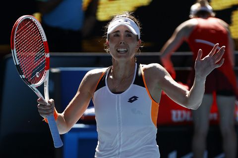 Deze Franse tennisster bereikt bij 63e deelname grandslamtoernooi eindelijk de laatste 8