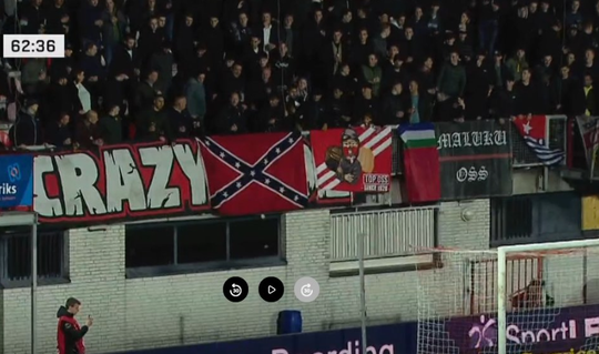 Racistische vlag nog steeds niet weg bij TOP Oss: 'Zelfde betekenis als de Ku Klux Klan'