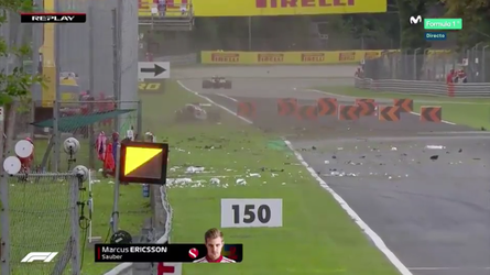 WTF! Megacrash Ericsson op Monza (video)