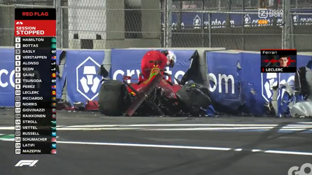 🎥 | Red flag! Charles Leclerc knalt vol in de muur in Saoedi-Arabië