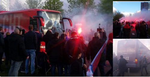 In beeld: Cupfighter FC Utrecht met vuurwerk uitgezwaaid