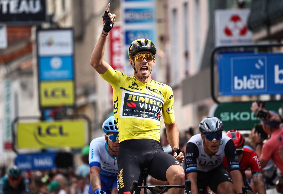 Christophe Laporte pakt 3e etappe Dauphiné na sprint tegen Dylan Groenewegen
