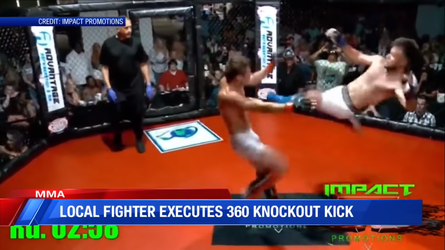 🎥 | Na 4 seconden KO: MMA'er trapt tegenstander doormidden met 360 kick