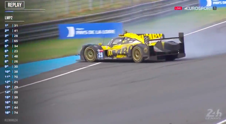 🎥 | Van der Garde houdt bolide van Racing Team Nederland net uit de muur bij 24 uur van Le Mans