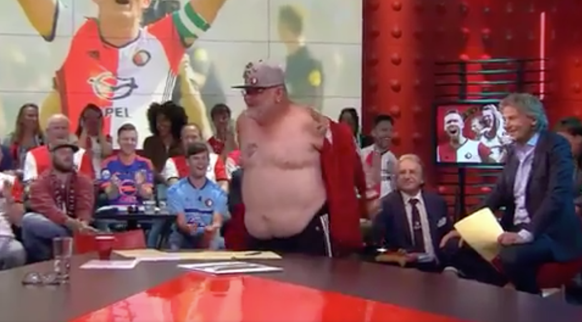 HAHA! Gekke Feyenoord-fan steelt de show bij DWDD (video)