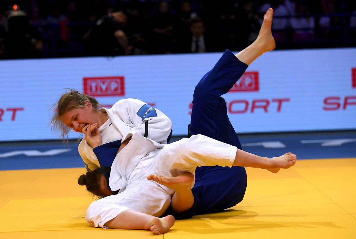 Judoka Sanne van Dijke scheurt binnenband elleboog af