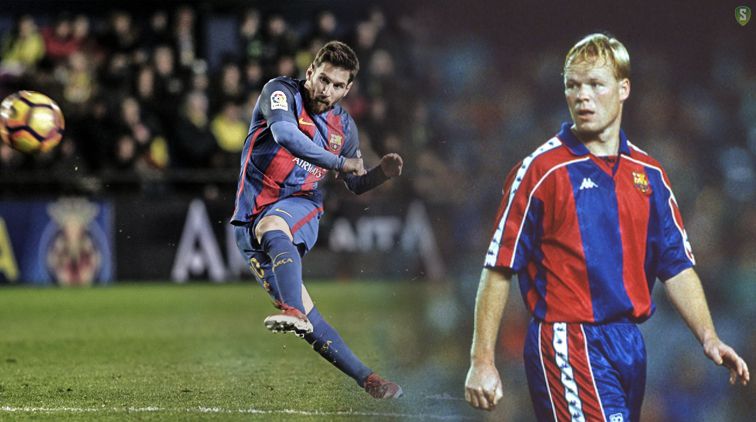 Messi schiet record Koeman aan flarden met rake vrije trap (video)
