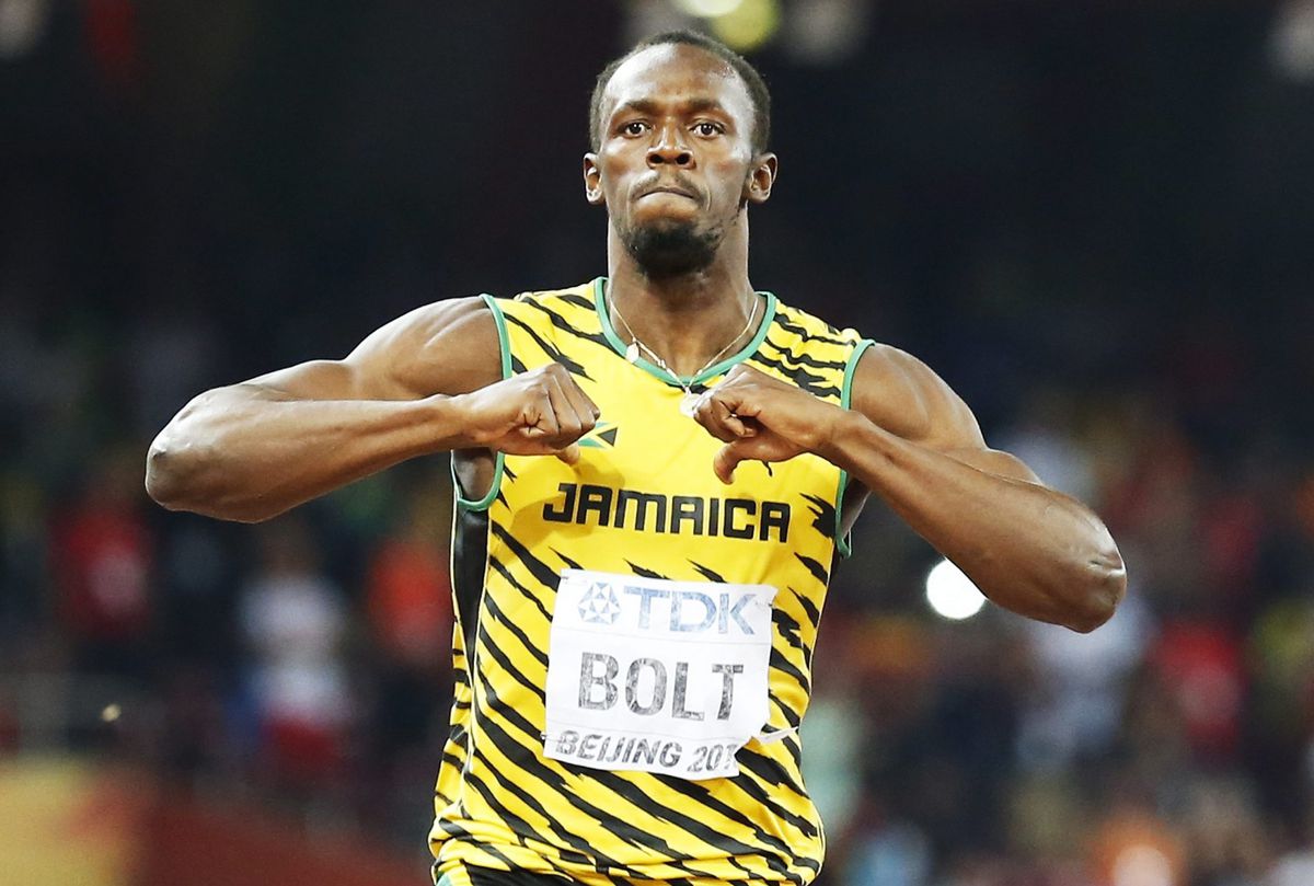 De nieuwe toekomst: Usain Bolt die traint met een robot