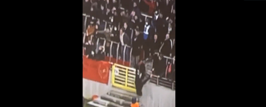 🎥 | Antwerp-fan flikkert van tribune af bij match tegen Union