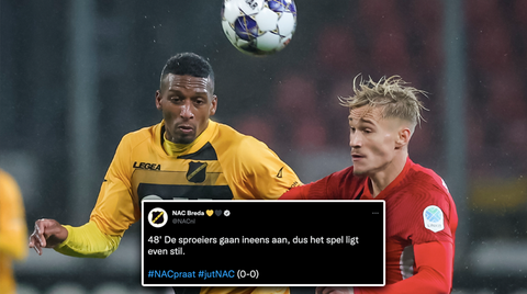 Duel tussen Jong Utrecht en NAC in kletsnat Galgenwaard stilgelegd door... sproeiers