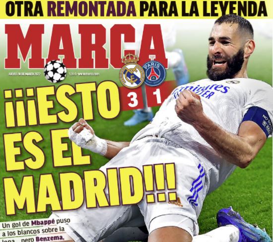 Locura op de voorpagina's in Spanje: 'Dit is Real Madrid, MBENZEMA!'