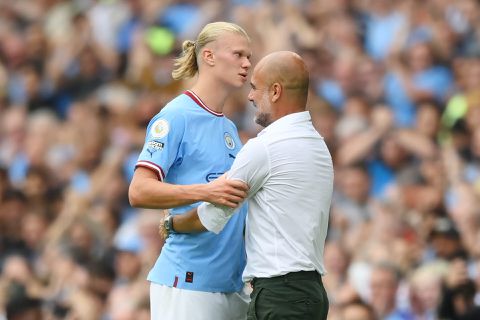 Pep Guardiola moet lachen om online-petitie om Erling Haaland uit PL te verbannen