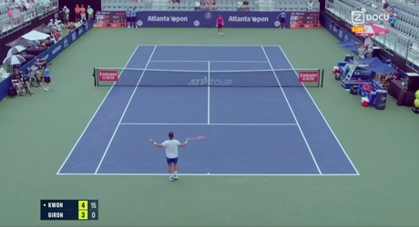 🎥| Zelden vertoond: tennisser Kwon Soon-Woo 'wint' 3 punten via het net in 1 set