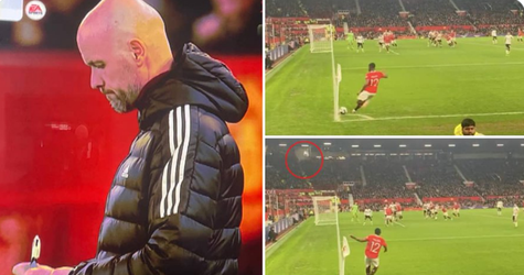 📸 | HAHA! De blik van Erik ten Hag na een dramatische hoekschop van Tyrell Malacia spreekt boekdelen