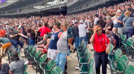 🎥 | Gigantische vechtpartij breekt uit op tribune tussen fans Chicago White Sox