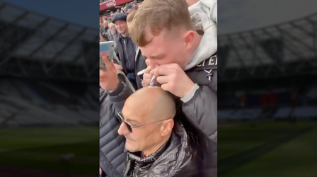 🎥 | West Ham-fan snuift coke van kale kop en krijgt stadionverbod