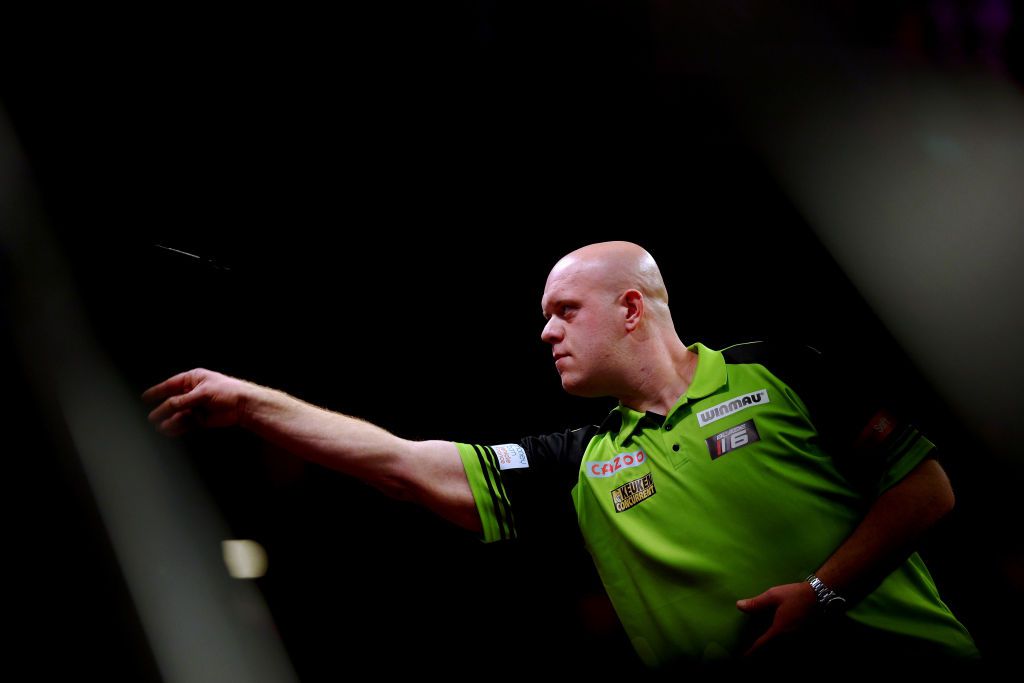 Dit is het programma van Michael van Gerwen en Dirk van Duijvenbode in 8e finales European Darts Open