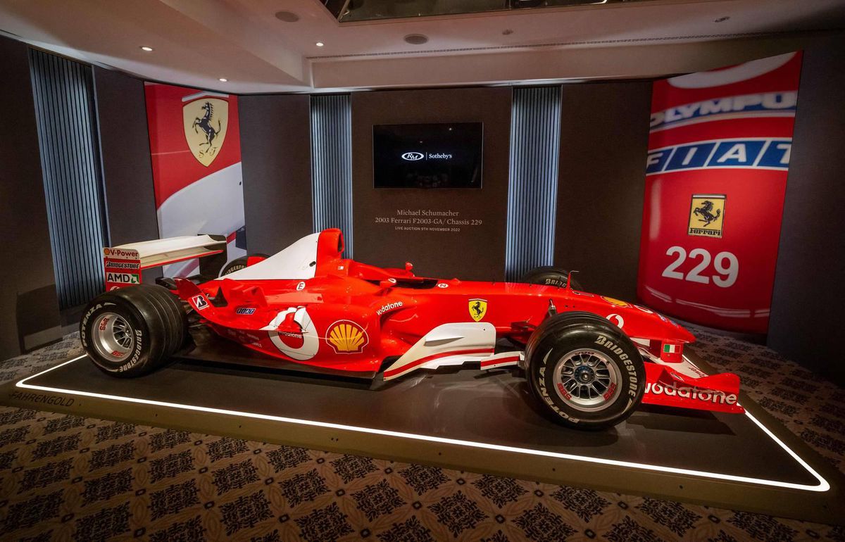Ferrari van Michael Schumacher uit 2003 te koop zo veel miljoen moet