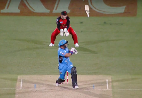 Aiiii! Cricketspeler houdt gebroken kaak over aan rondvliegende bat van tegenstander (video)