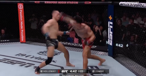 🎥 | Max Holloway stoot The Korean Zombie op afscheidsfeestje knock-out bij UFC Singapore