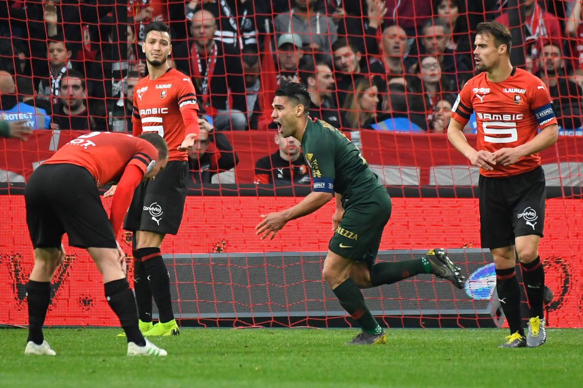 Falcao bezorgt Monaco met 2 goals puntje bij Rennes, degradatie dreigt nog altijd