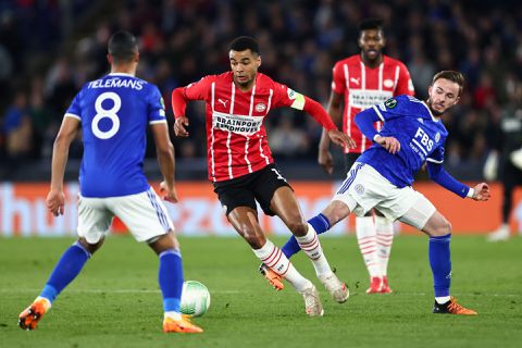 PSV-aanvoerder Cody Gakpo tevreden met 0-0 bij Leicester: 'Maar het was een penalty'