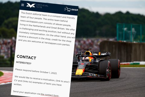 Kritiek op vacature Verstappen.com: geen salaris, wel korting in de webshop