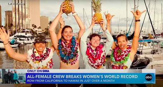 🎥 | Amerikaanse roeisters in recordtijd van San Francisco naar Honolulu voor het goede doel